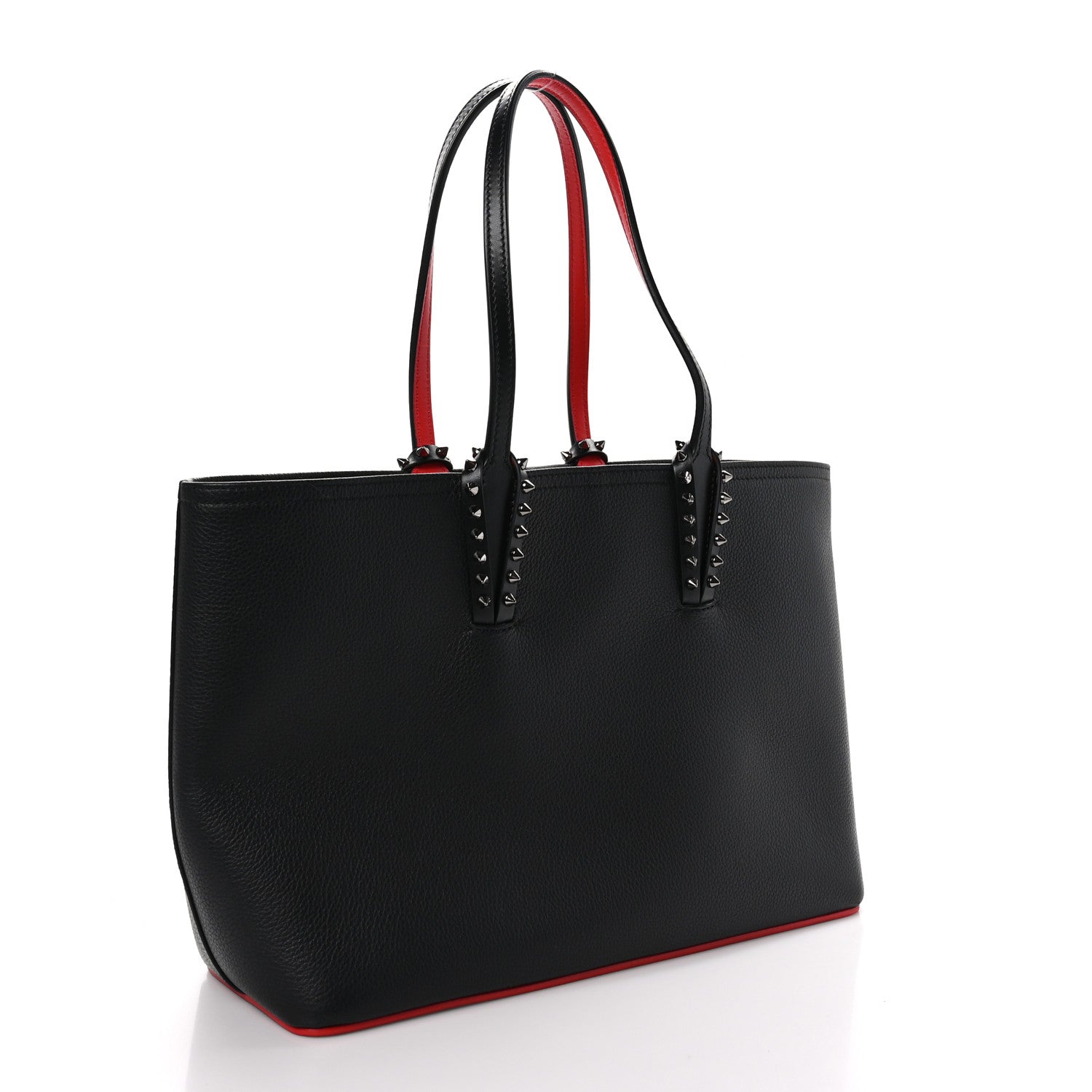 Christian Louboutin Calfskin Empire Spikes Small East West Cabata Tote Black 4 of 11