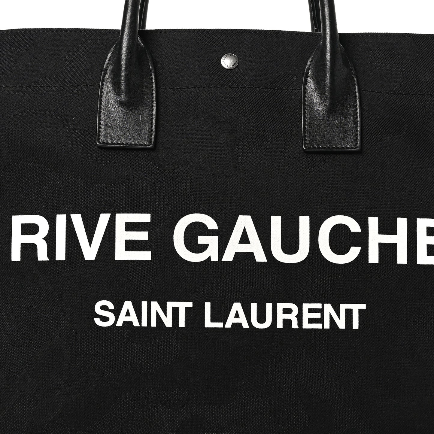 Linen Calfskin Camouflage Rive Gauche Tote Black