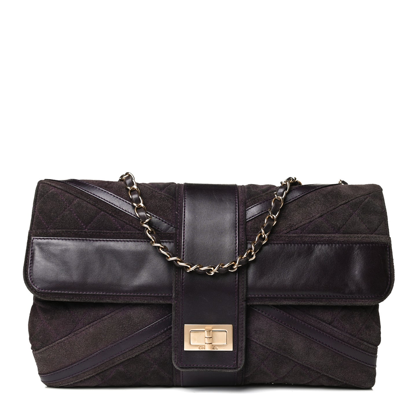 Suede Union Jack Jumbo Mademoiselle Flap Purple