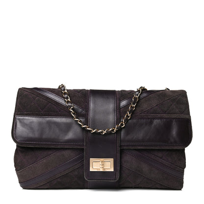 Chanel Suede Union Jack Jumbo Mademoiselle Flap Purple 1 of 13