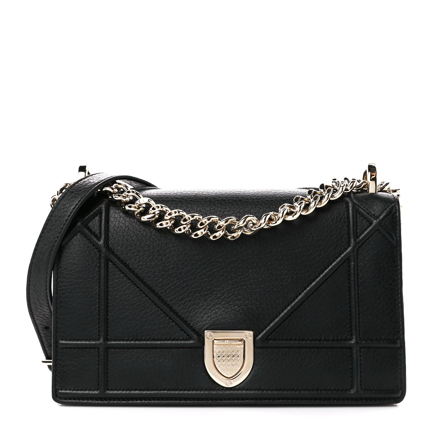 Christian Dior Grained Calfskin Small Diorama Flap Bag Black 1 of 11