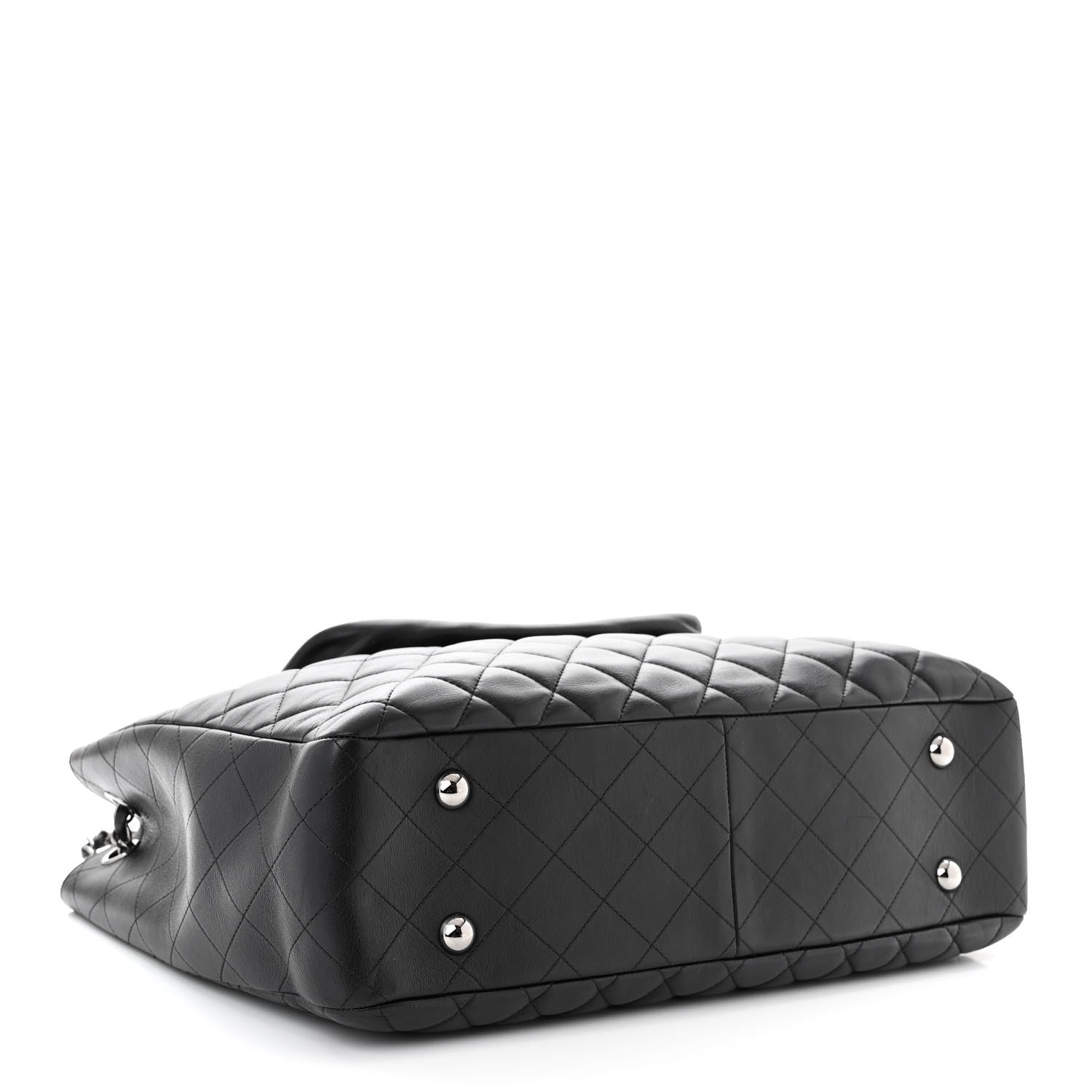 Chanel Lambskin Quilted Front Flap Tote Black 4 of 12