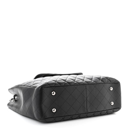 Chanel Lambskin Quilted Front Flap Tote Black 4 of 12