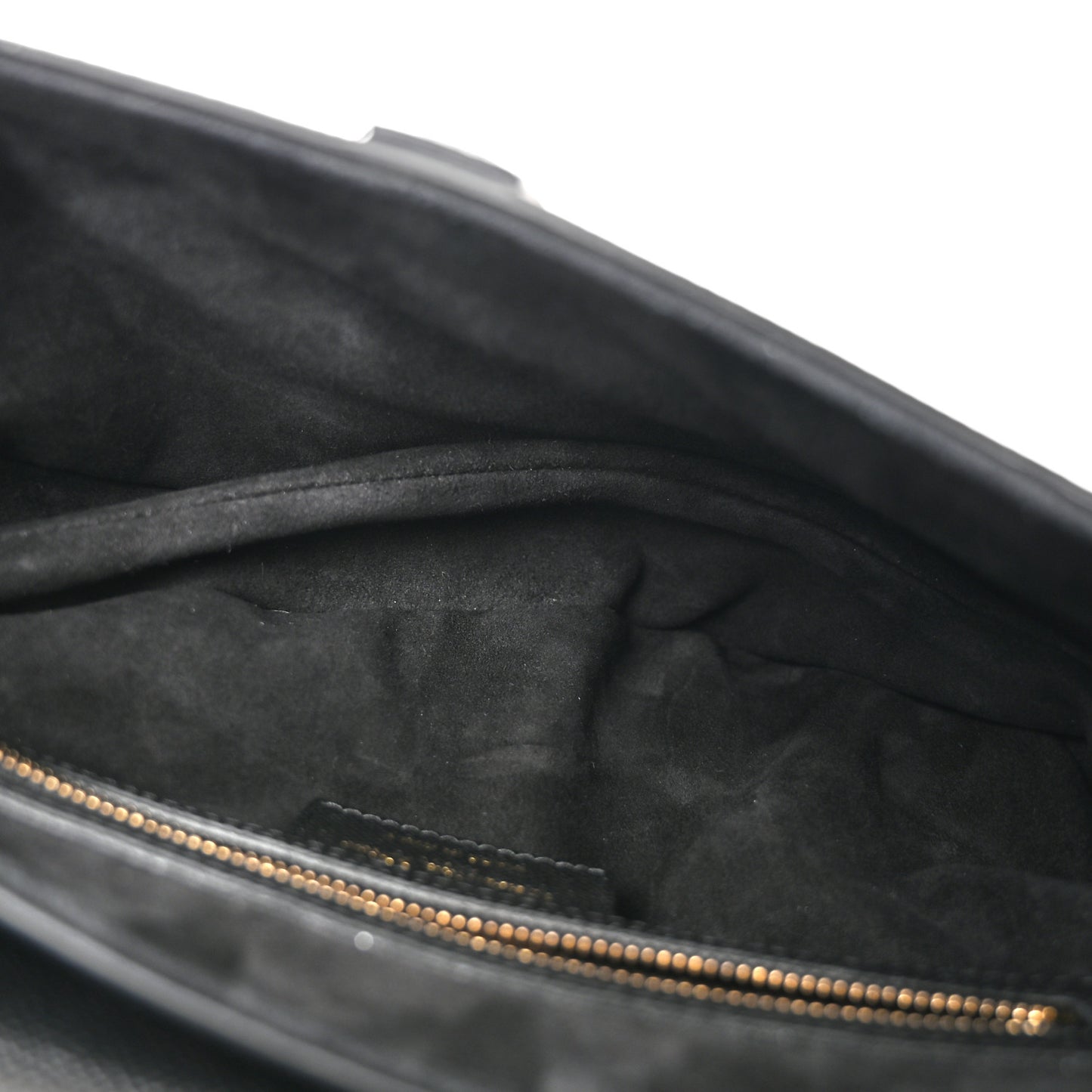 Grained Calfskin Saddle Bag Black