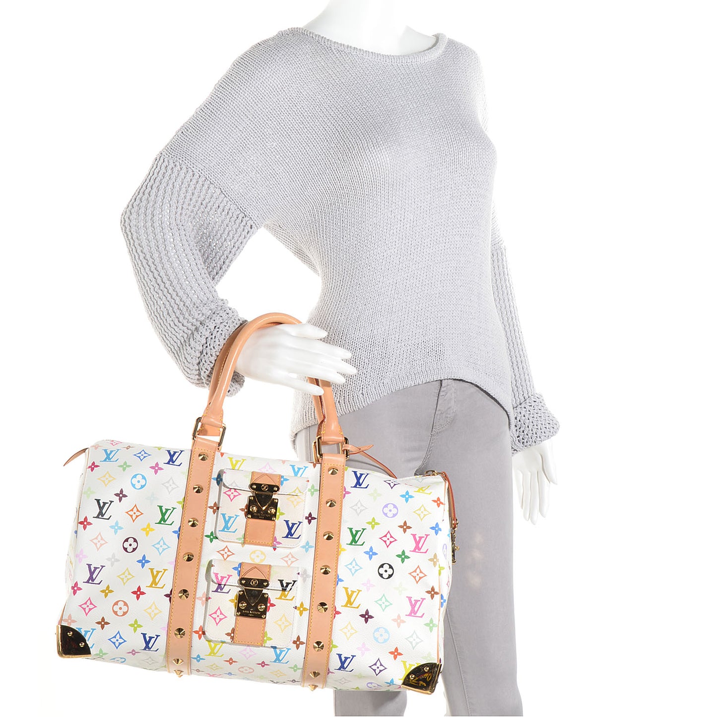 Monogram Multicolor Keepall 45 White