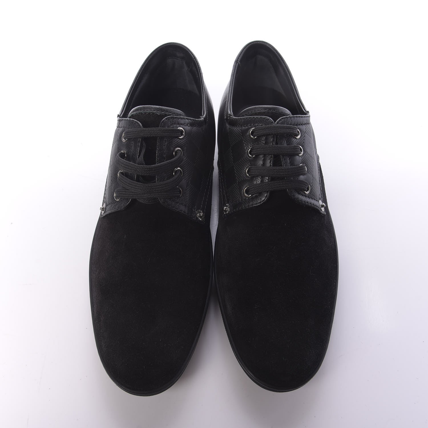 Louis Vuitton Damier Infini Suede Mens Team Derby Sneakers 8 Black 6 of 9