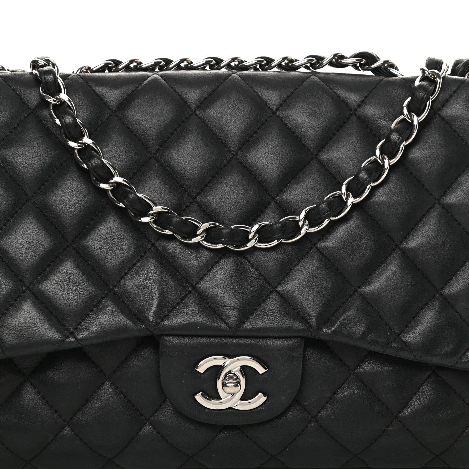 Chanel Lambskin Quilted Jumbo Single Flap Black 8 of 17