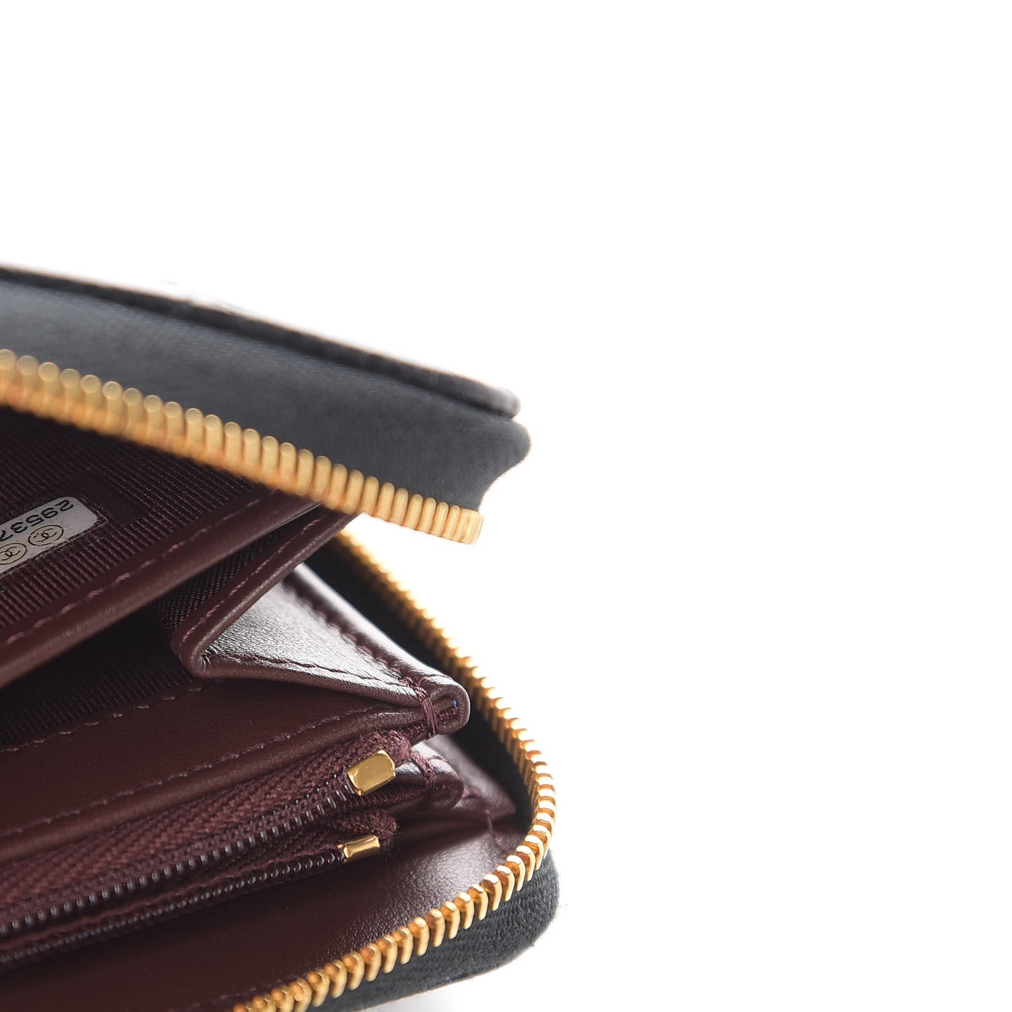 Caviar Quilted Large Gusset Zip Around Wallet Black