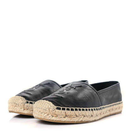 Saint Laurent Lambskin Monogram Espadrilles 35 Black 3 of 9