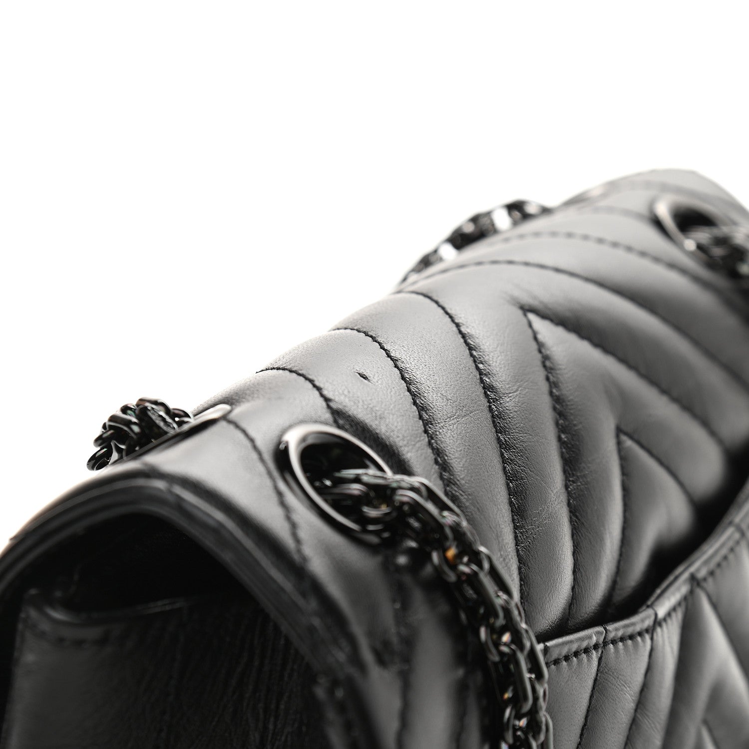 Chanel Aged Calfskin Chevron Quilted 2.55 Reissue Mini Flap So Black 10 of 10