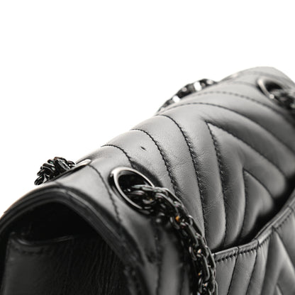 Chanel Aged Calfskin Chevron Quilted 2.55 Reissue Mini Flap So Black 10 of 10