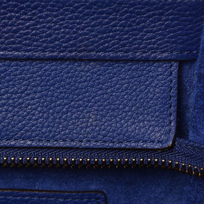 Celine Drummed Calfskin Mini Luggage Indigo 8 of 9
