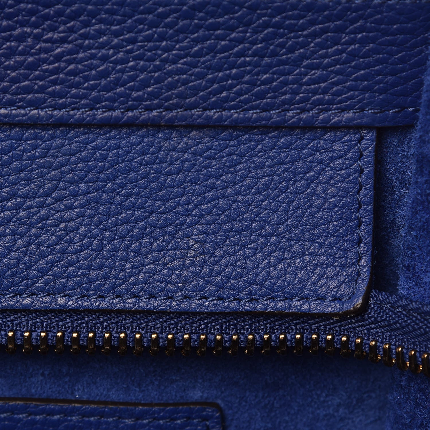 Celine Drummed Calfskin Mini Luggage Indigo 9 of 10