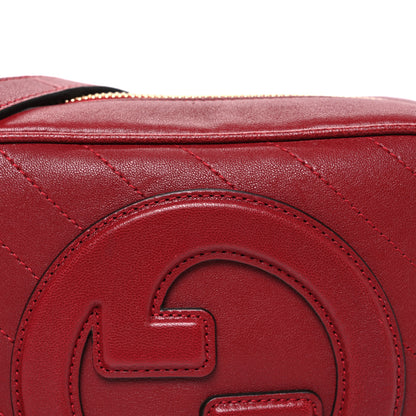 Gucci Sakai Be Green Calfskin Diagonal Stitched Small Blondie Shoulder Bag Rosso 8 of 10