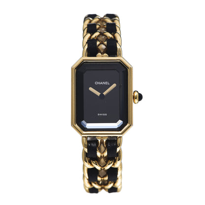 Chanel Stainless Steel Lambskin 20mm Chain Premiere Quartz Watch Gold L 1 of 5