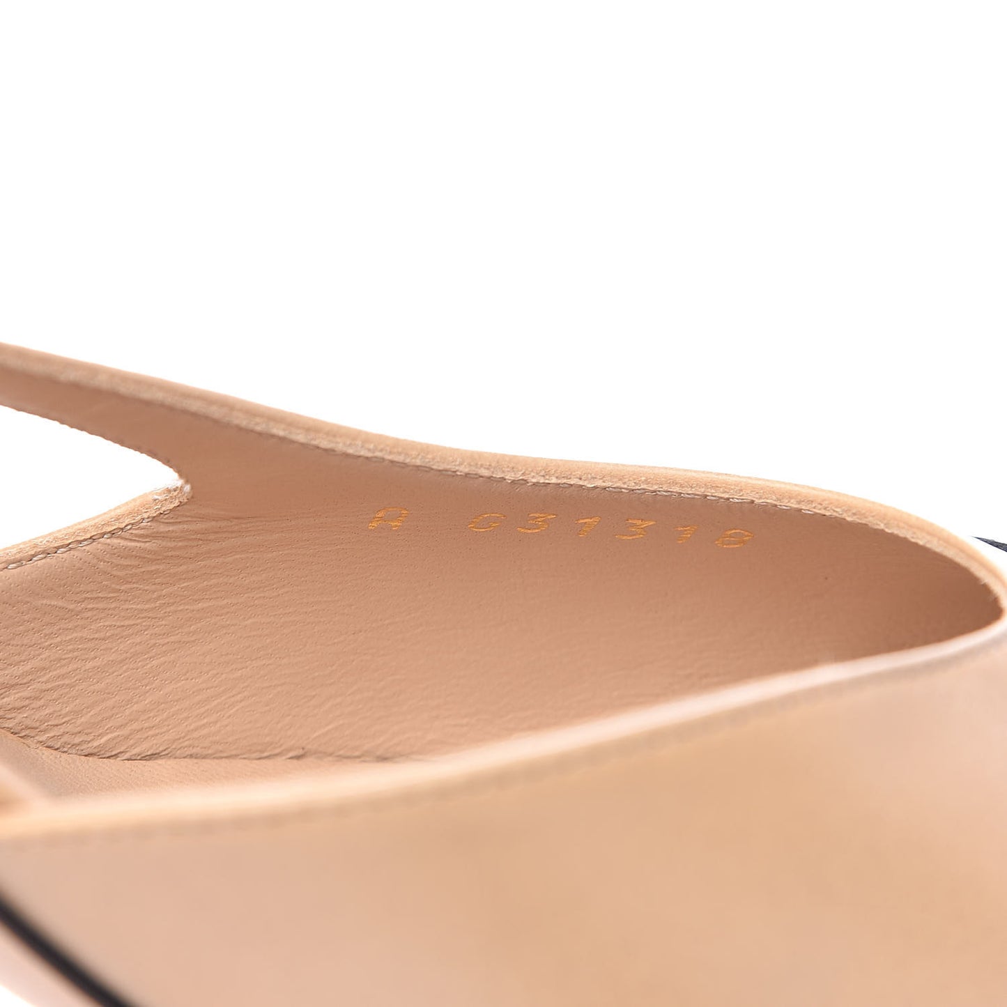 Goatskin Grosgrain Cap Toe CC Slingback Pumps 37 Beige Black