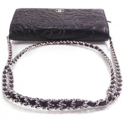 Chanel Lambskin Camelia Wallet on Chain 5 of 10