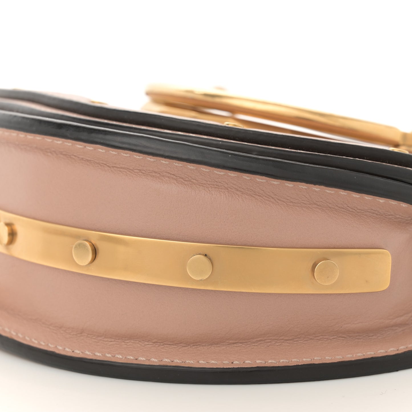 Calfskin Small Nile Bracelet Minaudiere Bag Biscotti Beige