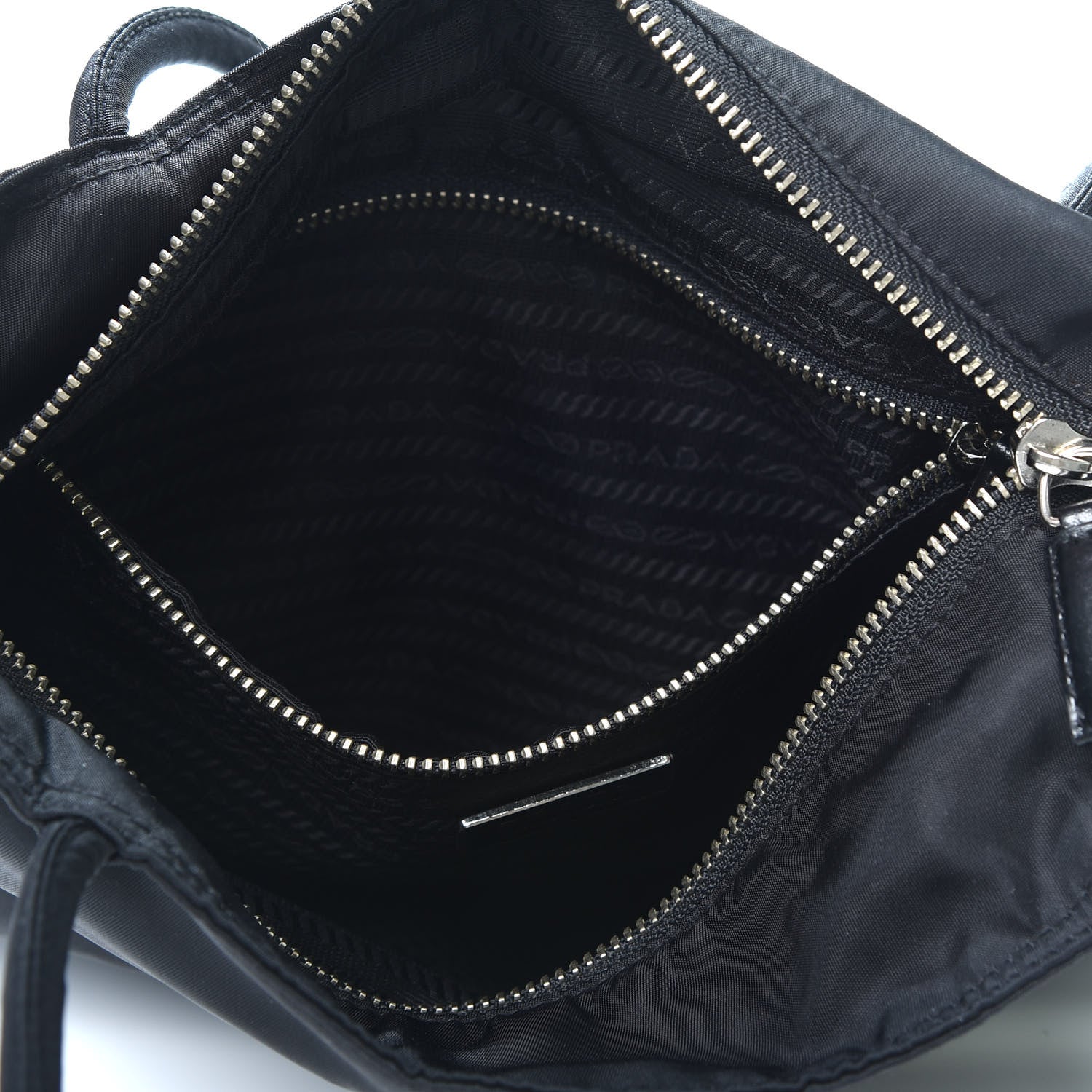 Prada Calfskin Tessuto Nylon Easy Shoulder Bag Black 5 of 9