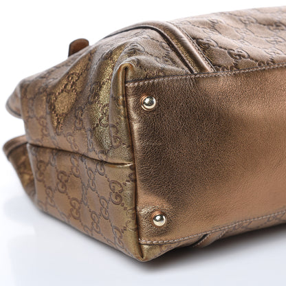 Gucci Metallic Guccissima Medium Britt Tote Gold 5 of 13
