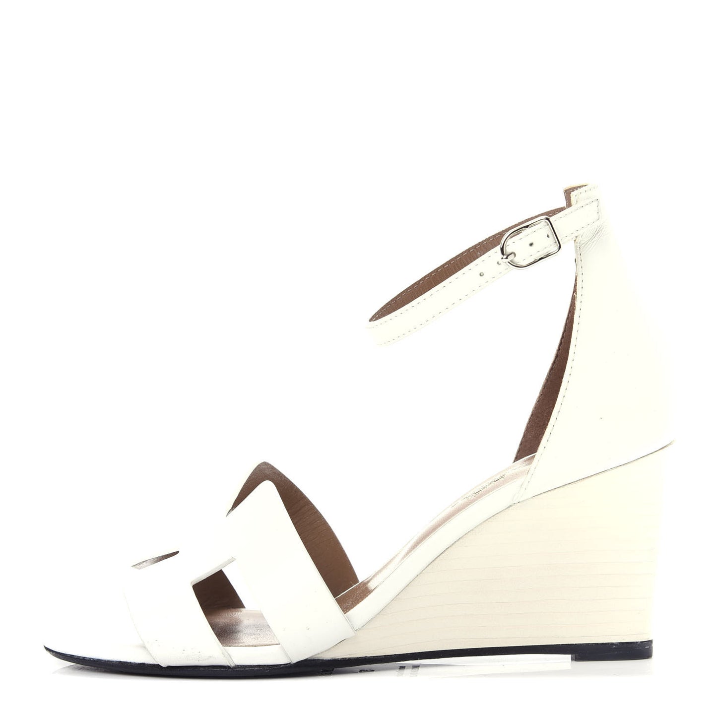 Calfskin Legend Wedge Sandals 37 White