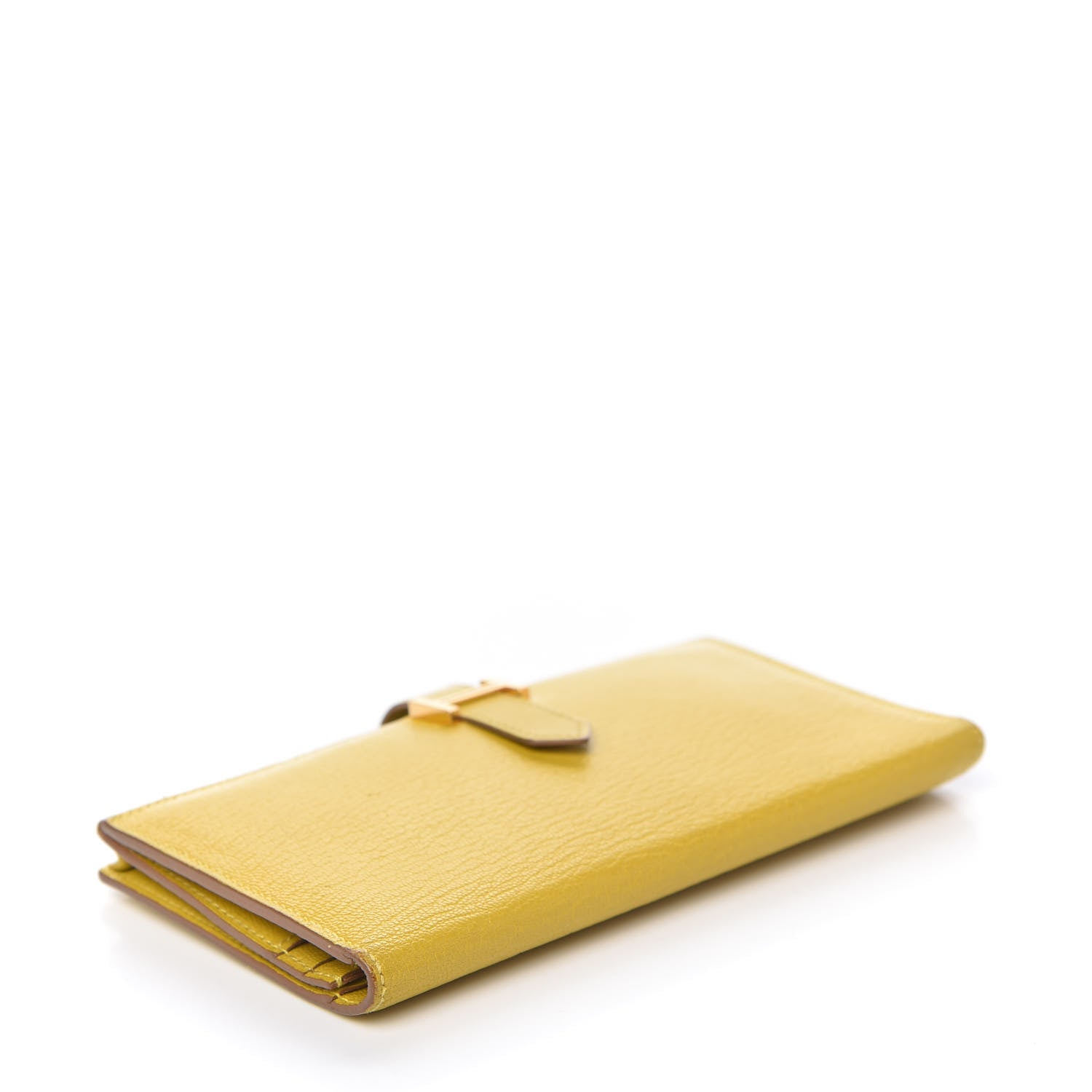 Hermes Chevre Mysore Bearn Gusset Wallet Lime 4 of 6