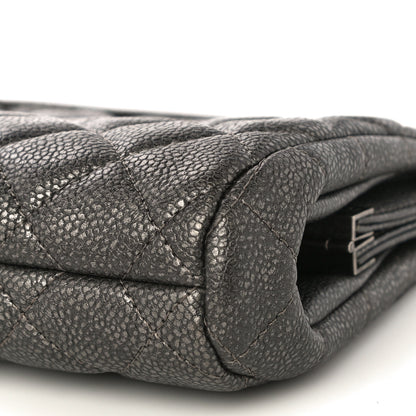 Chanel Metallic Caviar Quilted Clutch Dark Silver 10 of 10