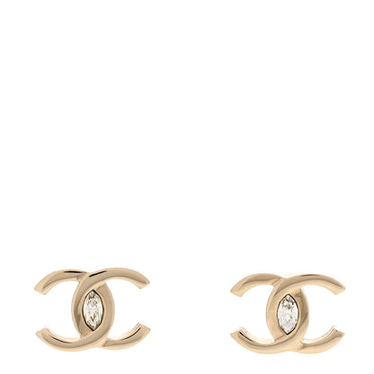 Chanel Crystal CC Large Stud Earrings Gold 1 of 5