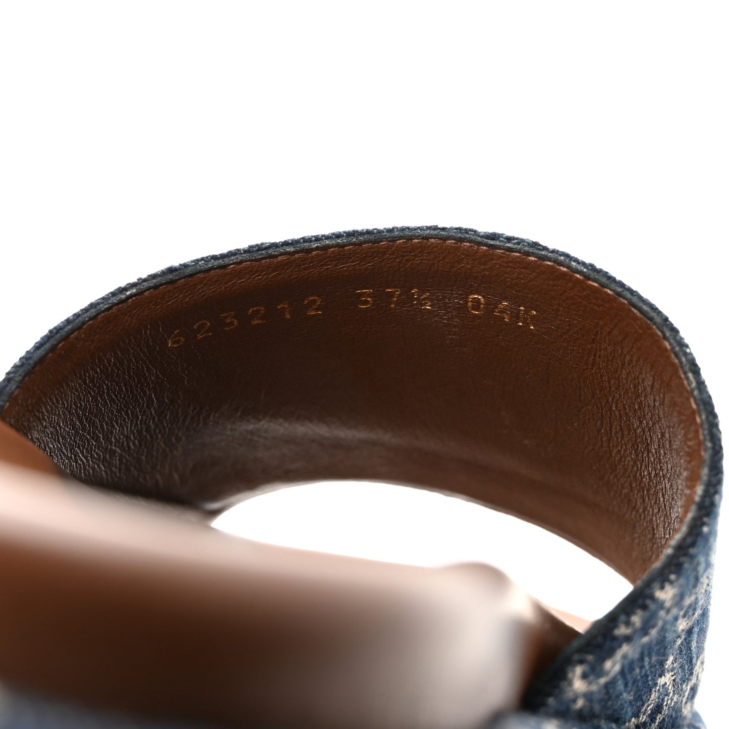 New Denim GG Monogram Angelina Platform 55mm Slide Sandals 37.5 Blue Tea