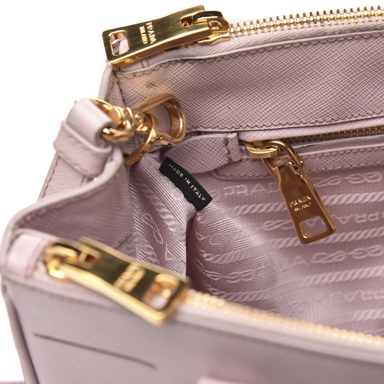 Prada Saffiano Small Galleria Double Zip Tote Mughetto 7 of 20