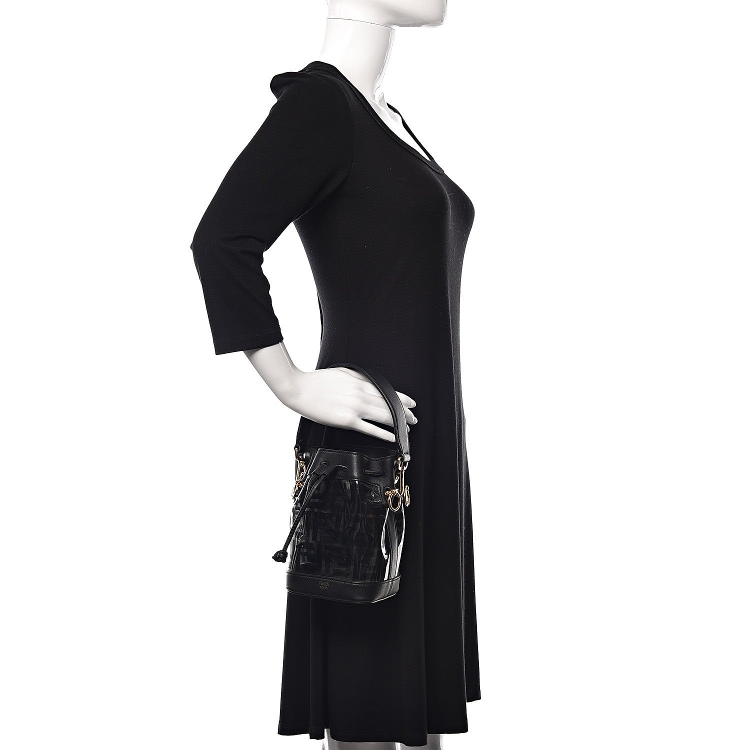 Fendi TPU FF Vitello Grace F is Fendi Mini Mon Tresor Bucket Bag Black 2 of 10