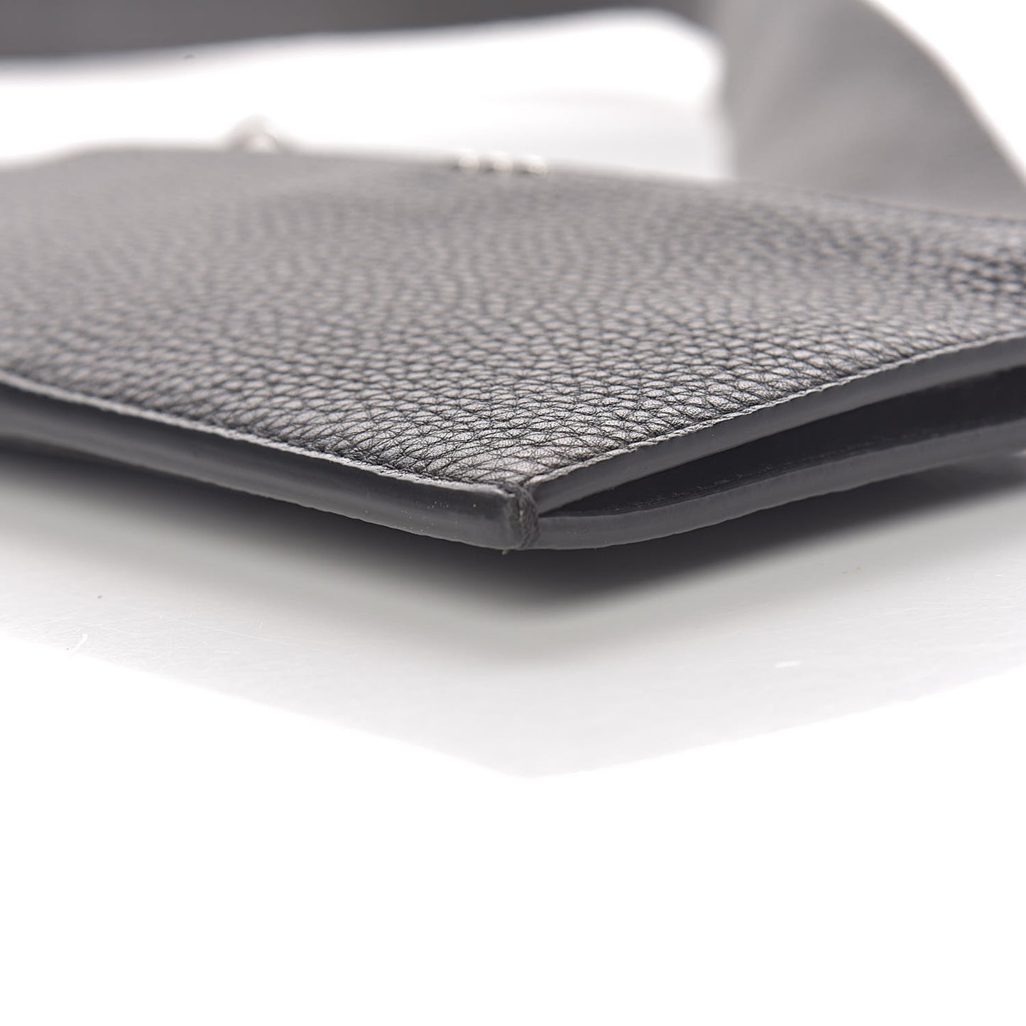 Cuoio Romano Glazed Fabric FF 1974 Wallet on Strap Black