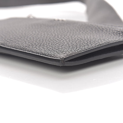 Fendi Cuoio Romano Glazed Fabric FF 1974 Wallet on Strap Black 10 of 10