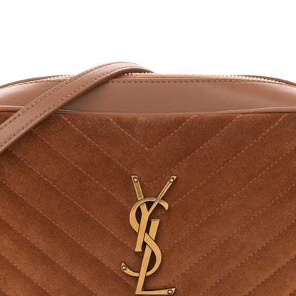 Saint Laurent Suede Matelasse Monogram Lou Camera Bag Cinnamon 8 of 12