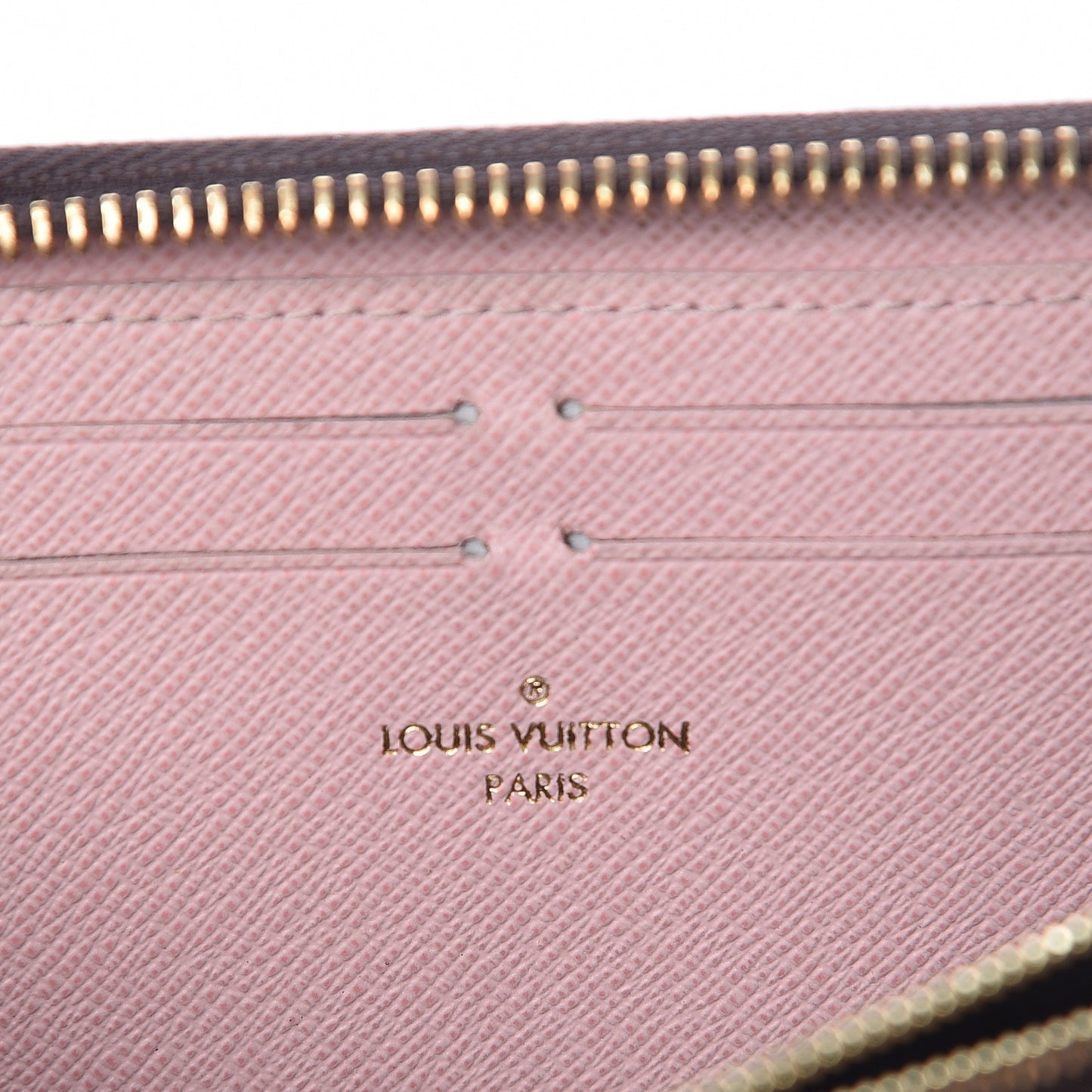 Damier Ebene Clemence Wallet Rose Ballerine