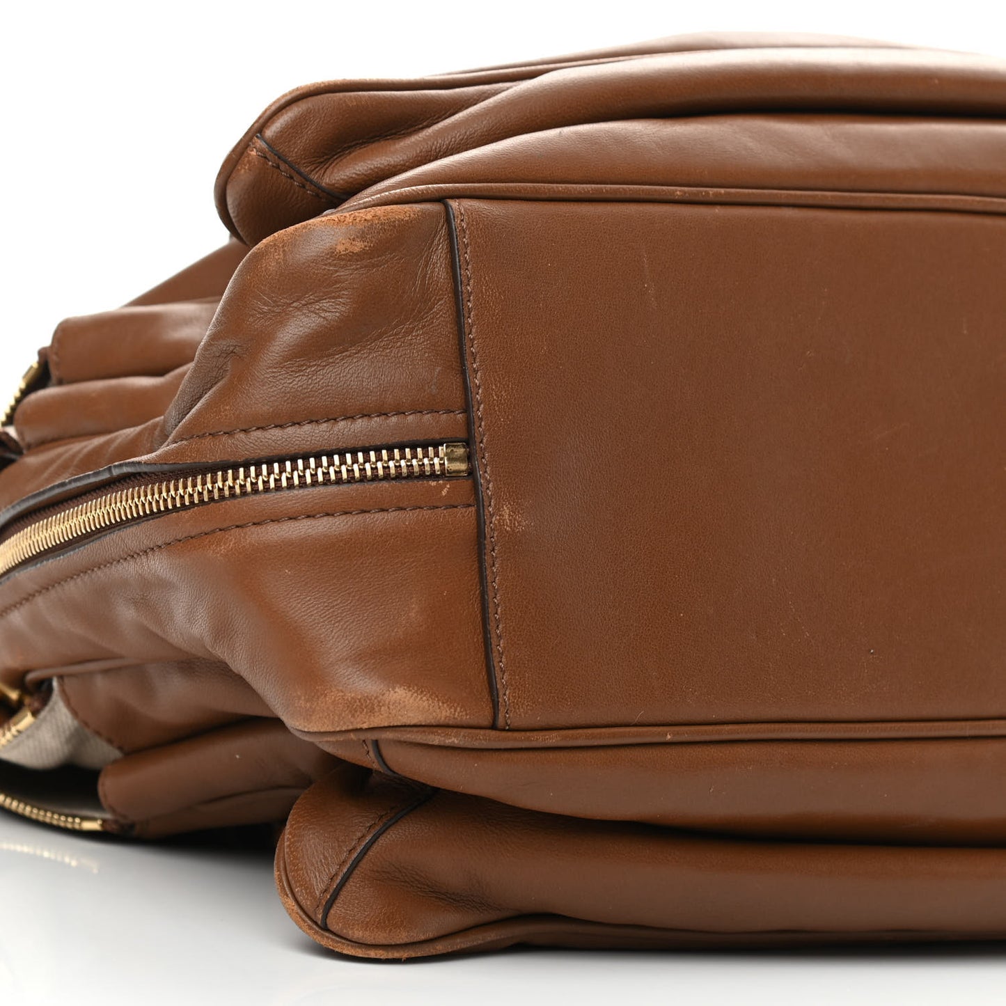 Smooth Calfskin Small Triptyque Satchel Brown