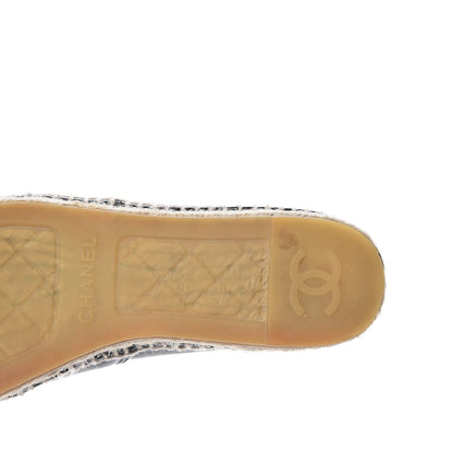 Chanel Lambskin Canvas Cap Toe CC Espadrilles 37 Black 11 of 17