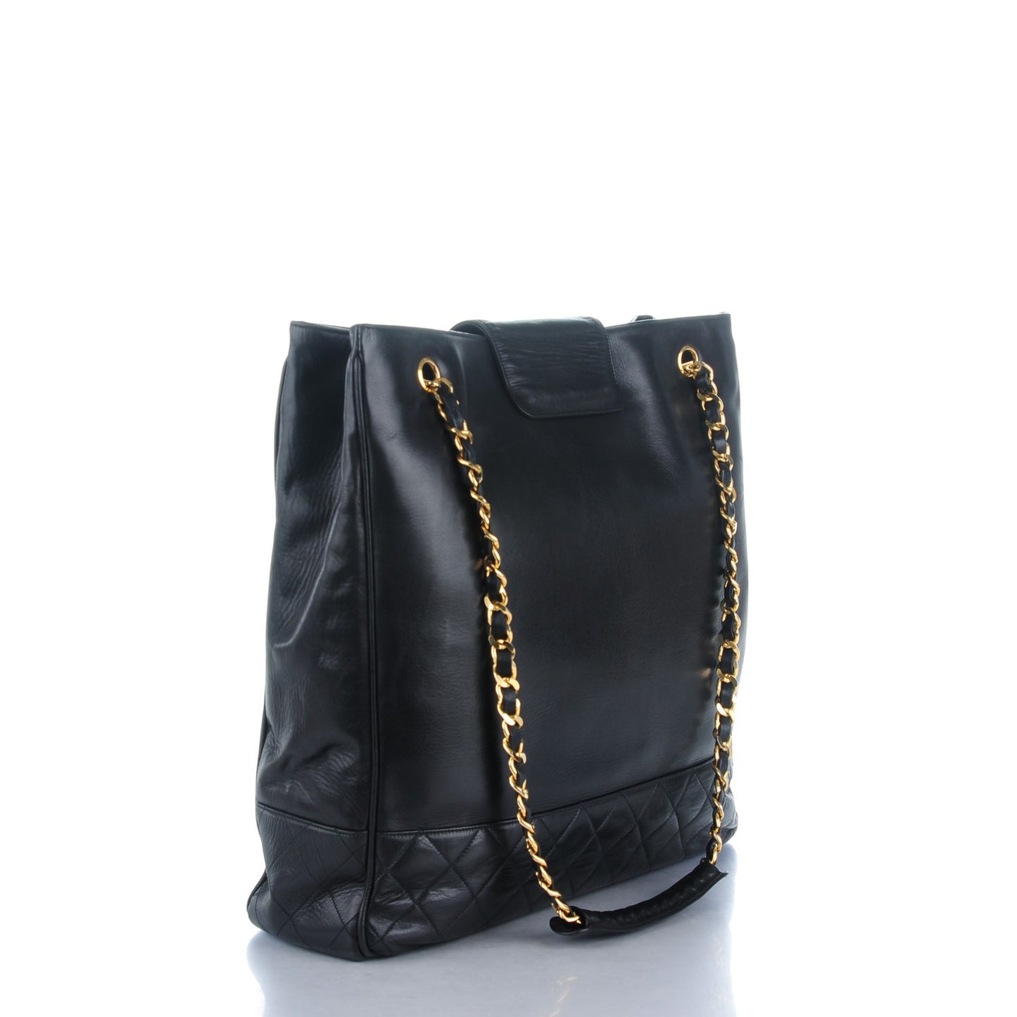 Lambskin Quilted Shoulder Bag Black
