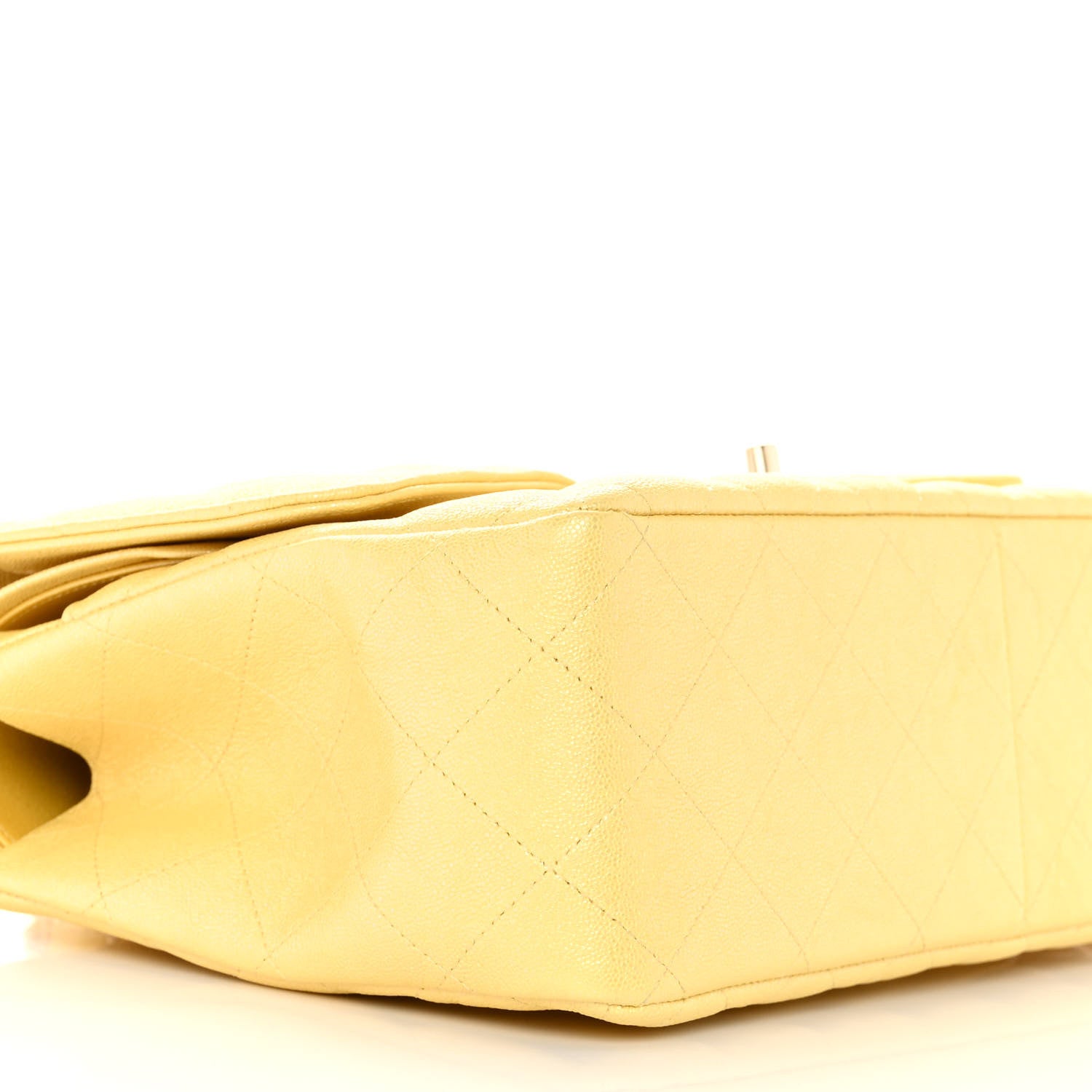 Chanel Iridescent Caviar Quilted Jumbo Double Flap Jaune Yellow 9 of 11