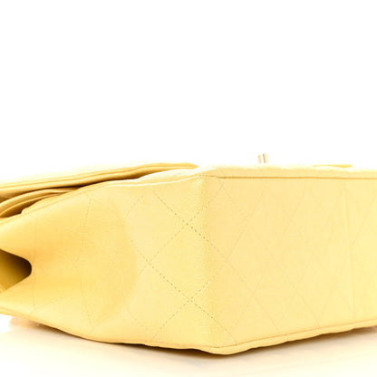 Chanel Iridescent Caviar Quilted Jumbo Double Flap Jaune Yellow 9 of 11