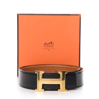 Hermes Box Courchevel 32mm H Belt 70 Black Gold 7 of 7
