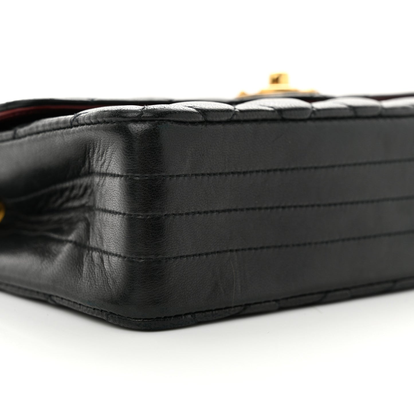 Lambskin Quilted Small Single Flap Bag Black