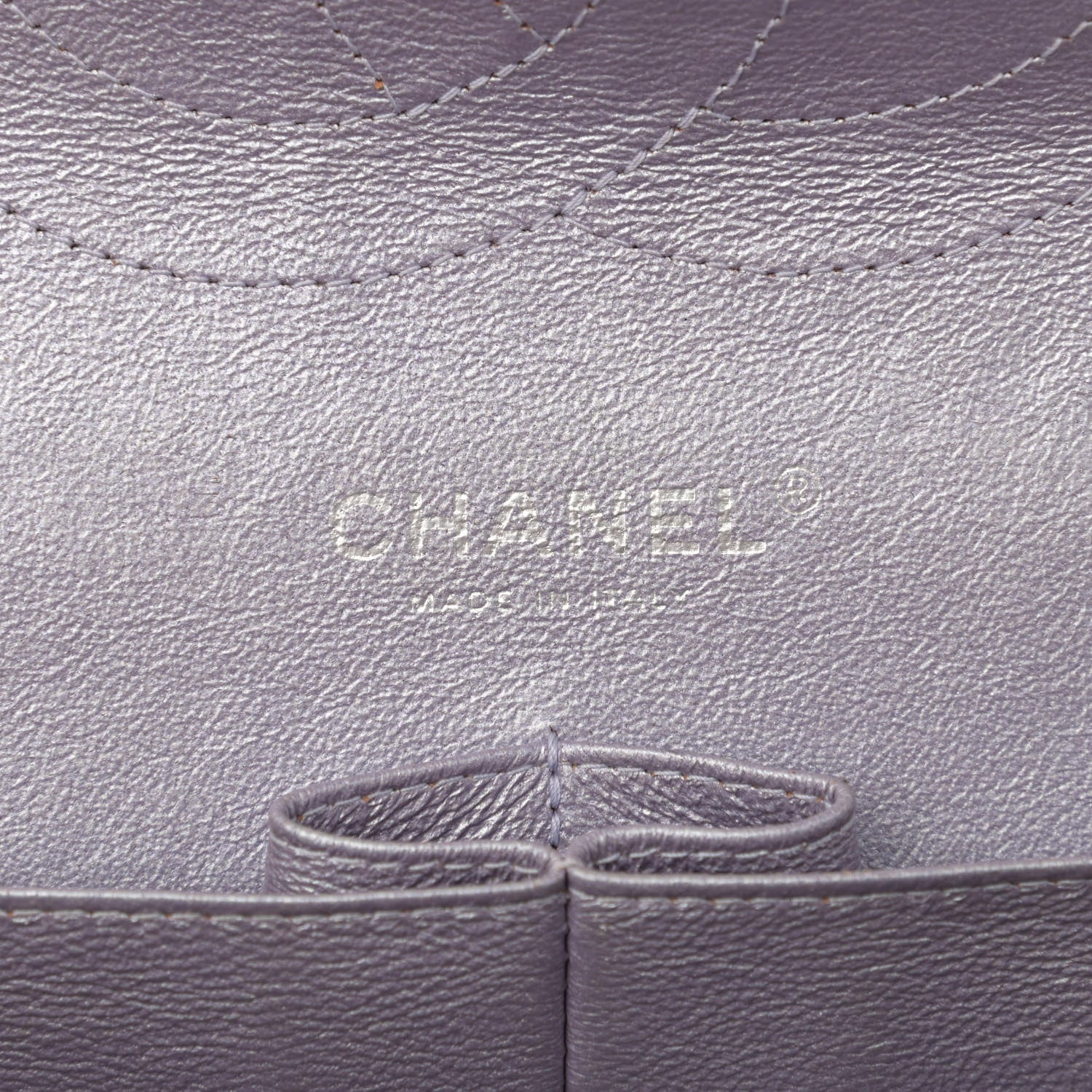 Chanel Metallic Lambskin Quilted Jumbo Double Flap Light Purple 6 of 13