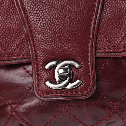 Chanel Caviar Aged Calfskin Mini Bubble Graphic Messenger Bag Dark Red 10 of 11