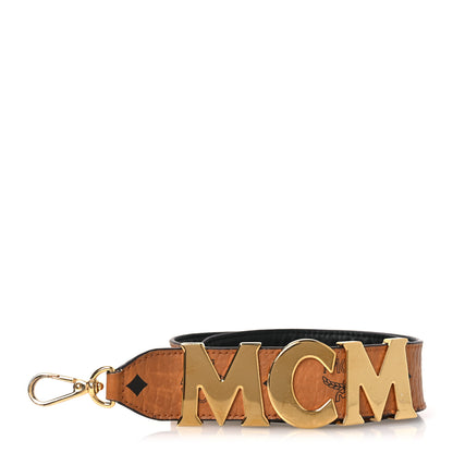 MCM Visetos Calfskin Tracy Shoulder Strap Cognac 1 of 7
