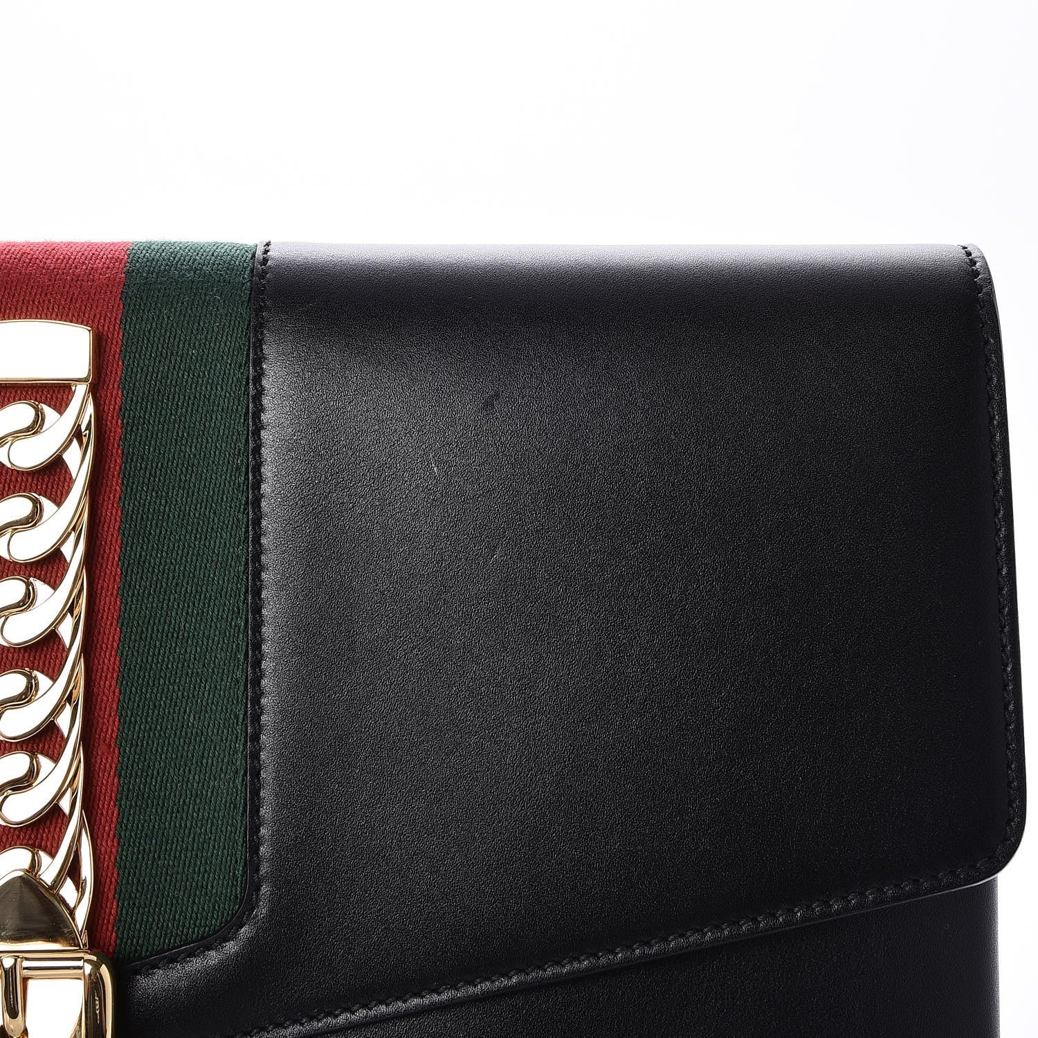Gucci Calfskin Maxi Sylvie Clutch Black 10 of 12