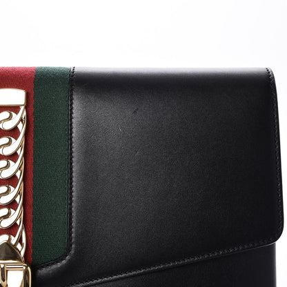 Gucci Calfskin Maxi Sylvie Clutch Black 10 of 12