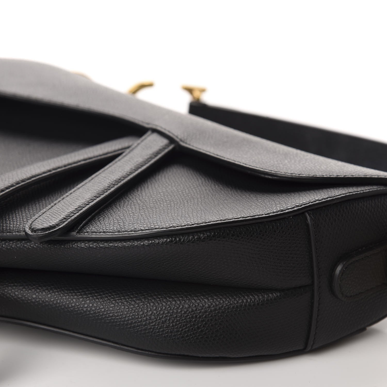 Christian Dior Grained Calfskin Saddle Bag Black 7 of 10