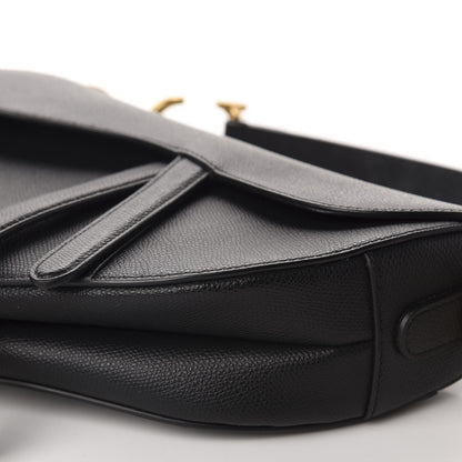Christian Dior Grained Calfskin Saddle Bag Black 7 of 10