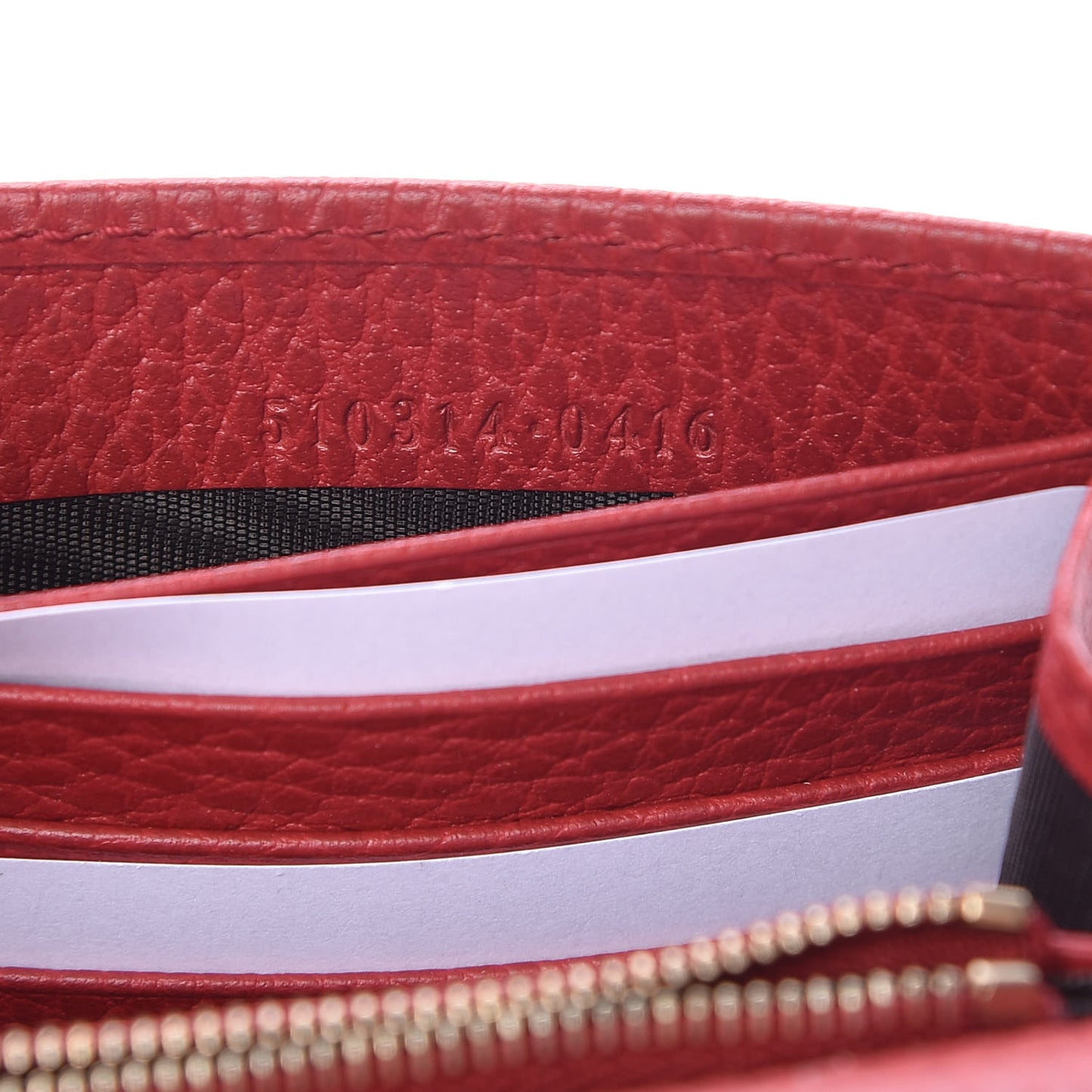 Dollar Calfskin Interlocking G Chain Wallet Red